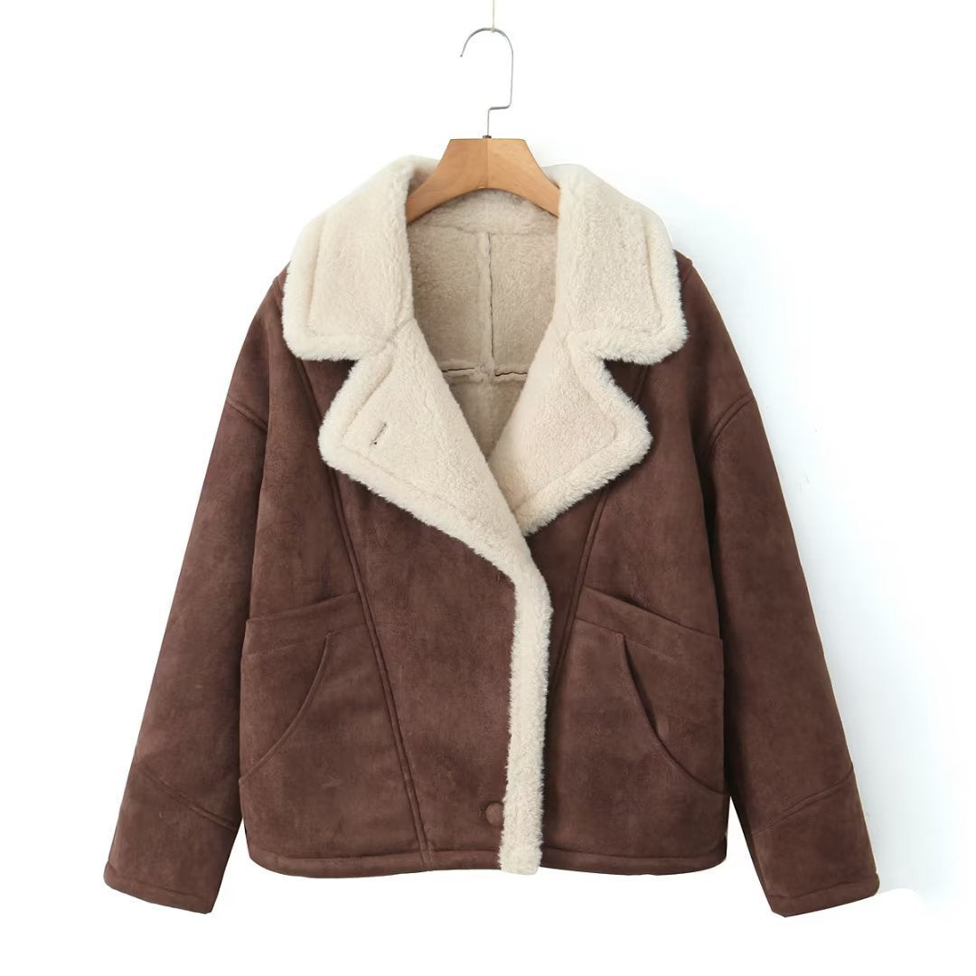 Damen Softlederjacke Weich Futter Übergröße