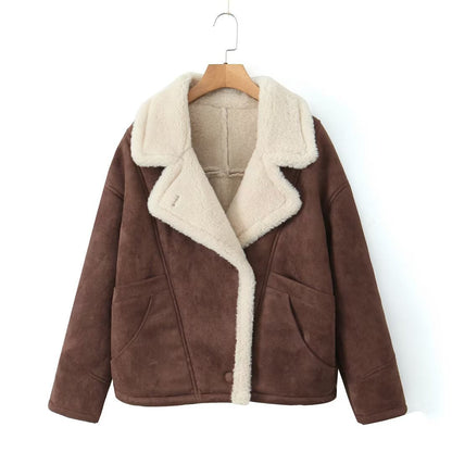 Damen Softlederjacke Weich Futter Übergröße