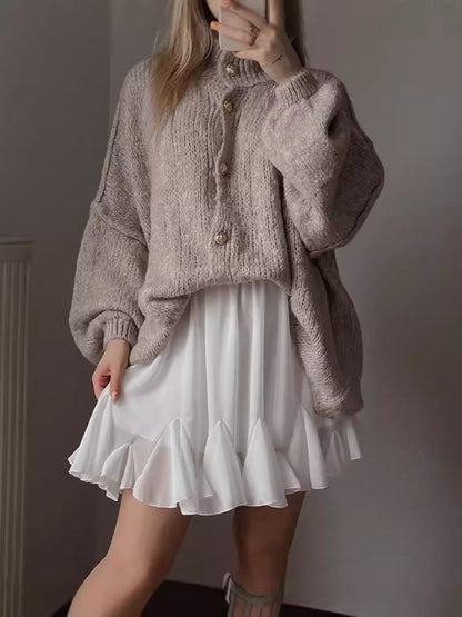 Weite Strickjacke Damen Bequem Oversized