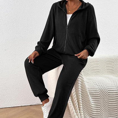 Damen Sportlich Casual Set Hoodie Jogginghose - IdealeKleiden