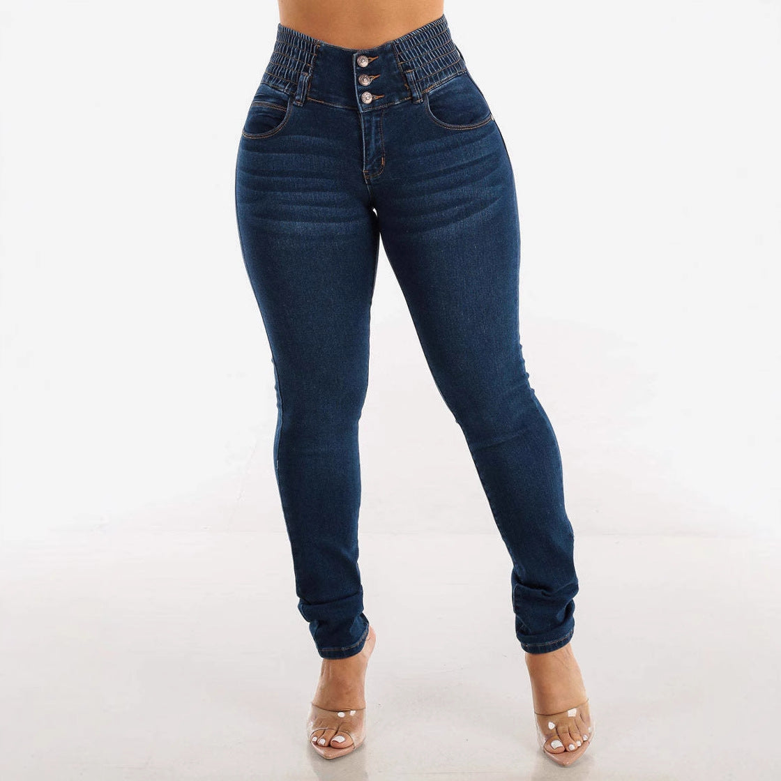 Damen Slim Fit Jeans Hochwertig Komfortabel
