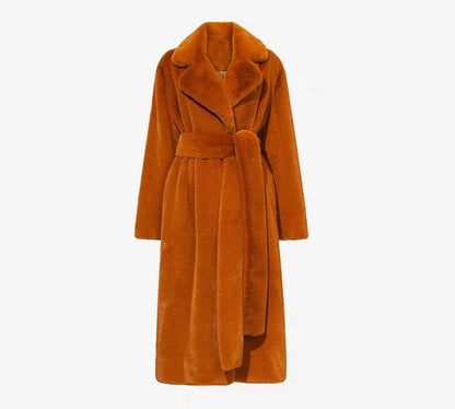 Damen Bademantel Lang Weich mit Gürtel und Taschen