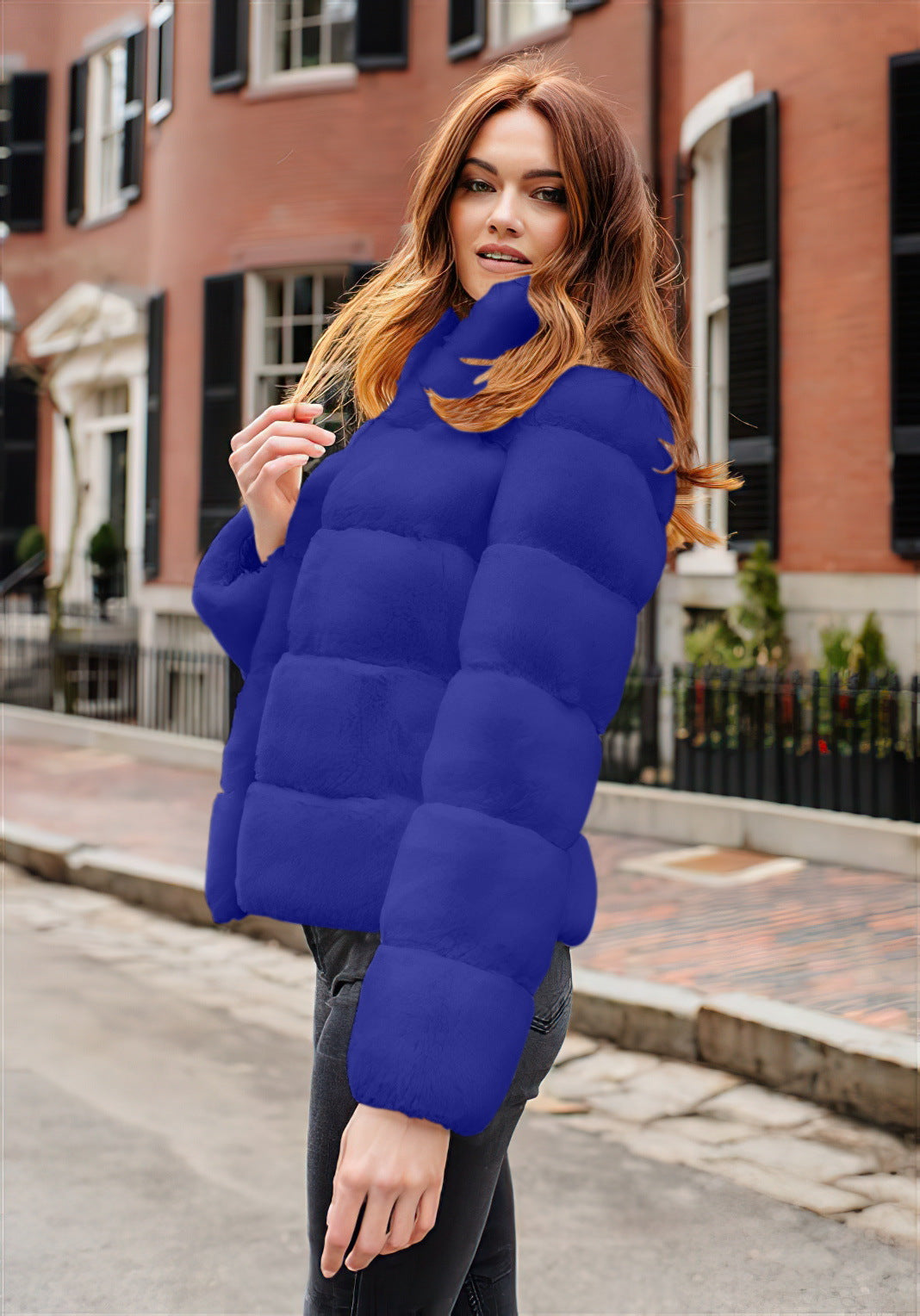 Damen Winterjacke Daunenfüllung Hochkragen Style