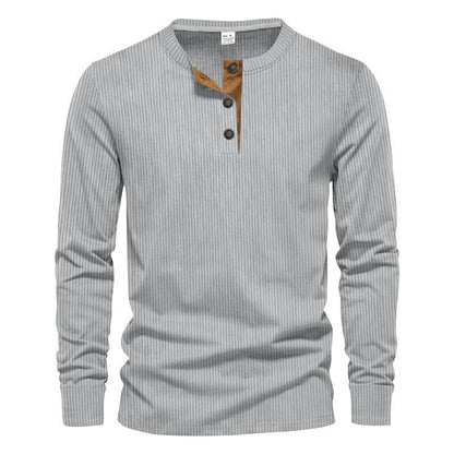 Herren Langarmshirt Strukturiert Modernes Design