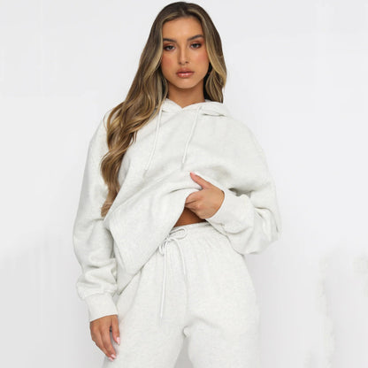 Damen Bequemer Kapuzenpullover mit Jogginghose Set