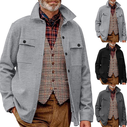 Herren Fleece Jacke Stehkragen Modisch - IdealeKleiden
