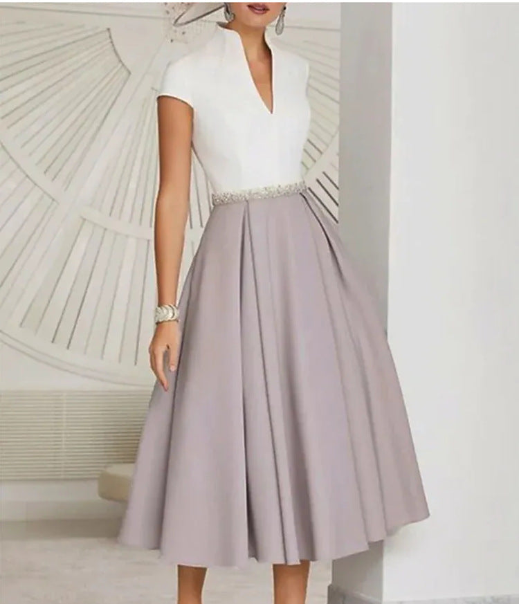 Sommerkleid Weiß V-Ausschnitt Leicht