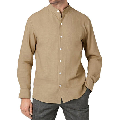 Herren Hemd Modern Streifen Stehkragen Eleganz