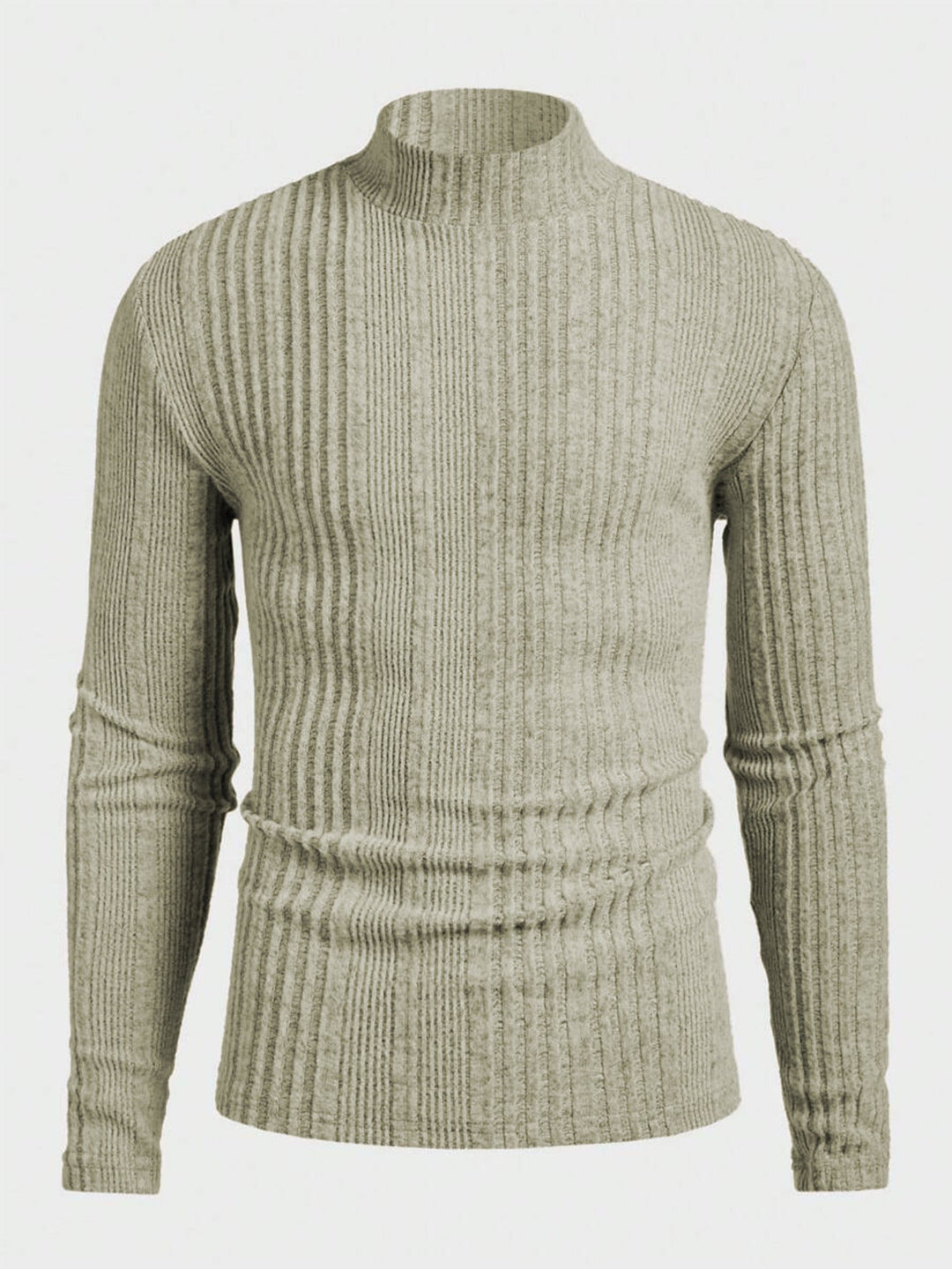 Herren Pullover Strick Hochkragen Rippoptik