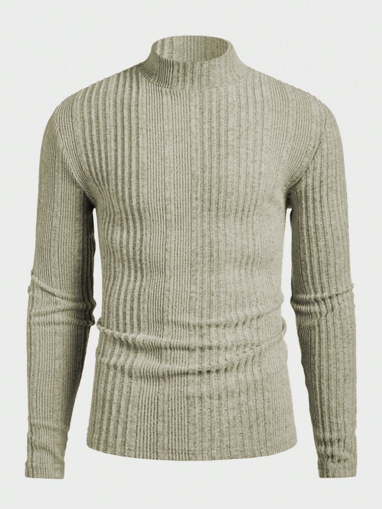 Herren Pullover Strick Hochkragen Rippoptik