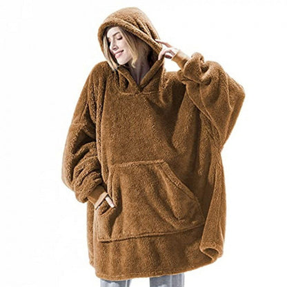 Damen Oversize Hoodie Weich Fleece Kapuze