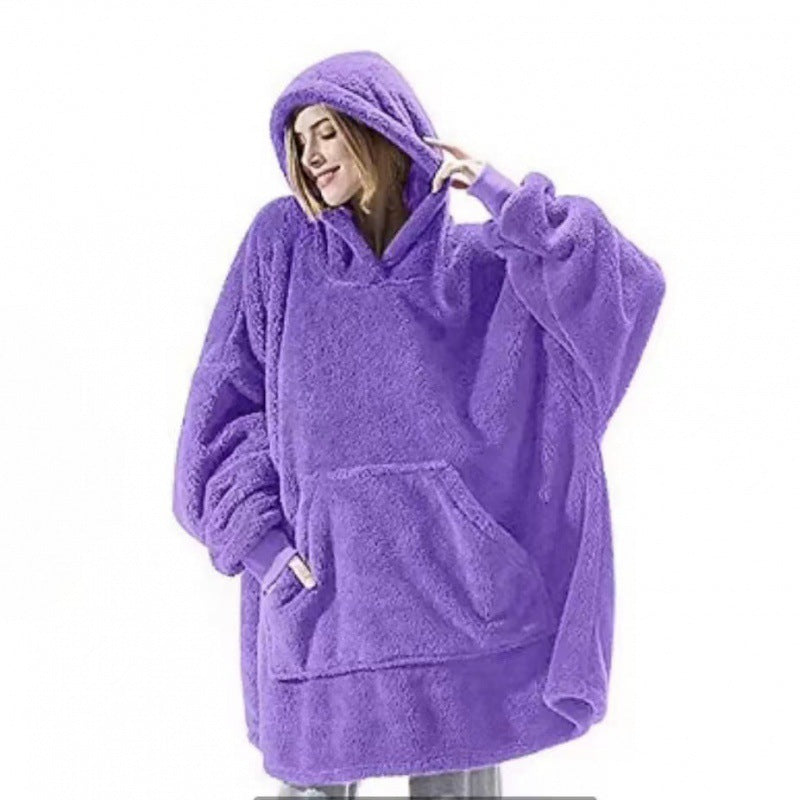 Damen Oversize Hoodie Weich Fleece Kapuze