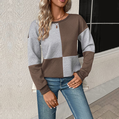 Damen Sweatshirt Trendig Geometrie Muster