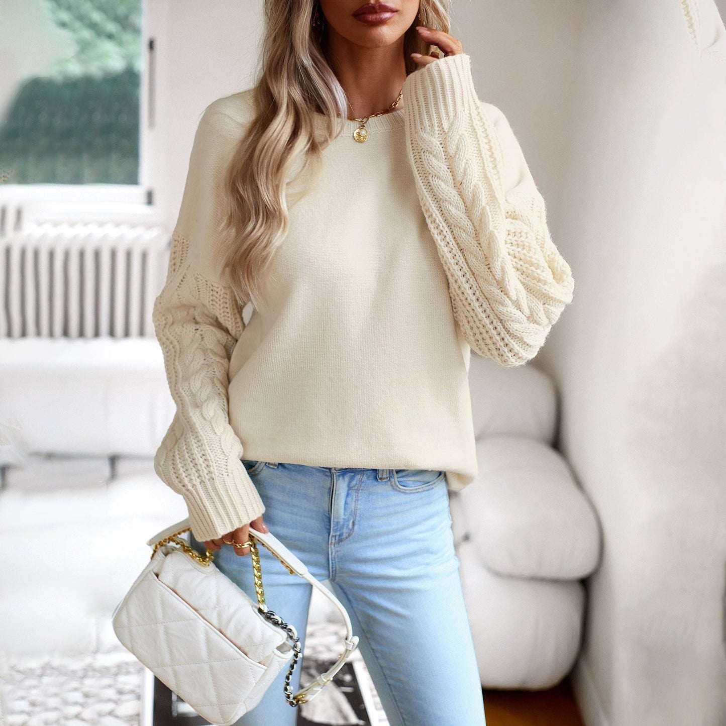 Herbst Winter Pullover Damen Modern