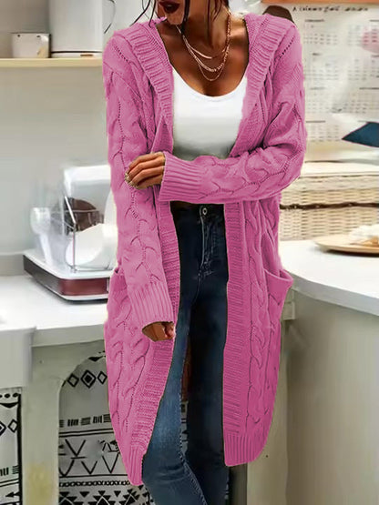Damen Grobstrick Cardigan Elegantes Design Praktisch