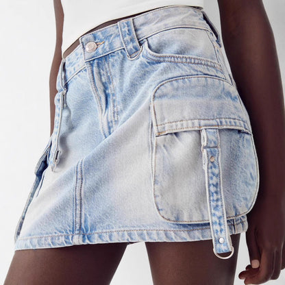 Damen Cargo-Rock Lässig Modern Mit Taschen