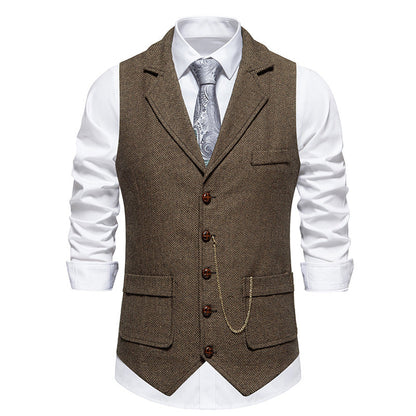 Herren Weste Hahnentrittmuster Elegantes Design