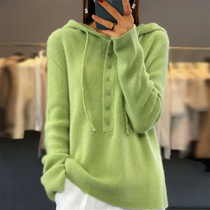 Kapuzenpullover Damen Locker Strick Design