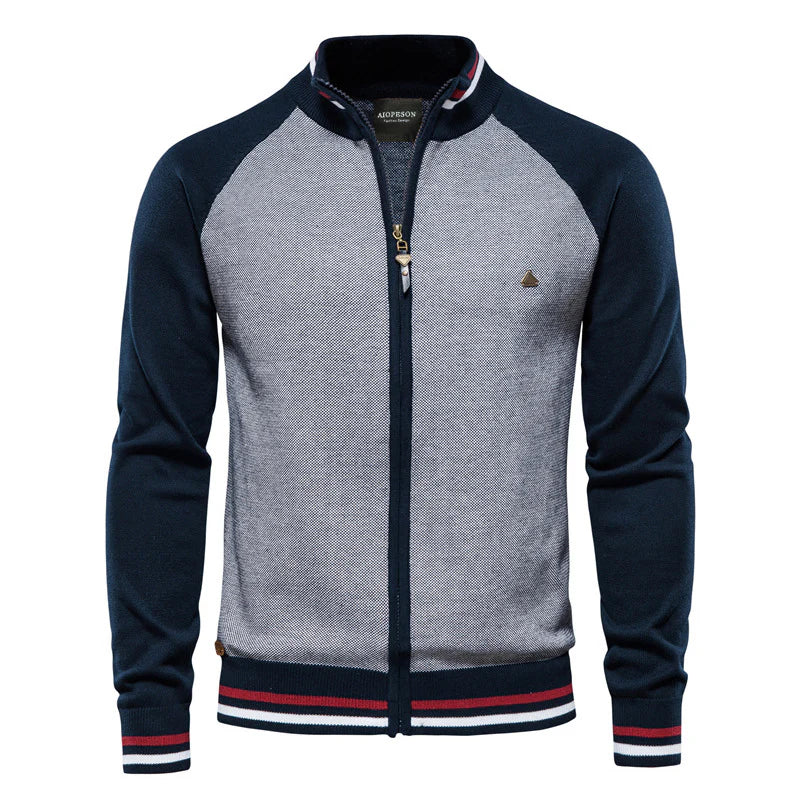 Feine Strickjacke Reißverschluss Modern Stehkragen