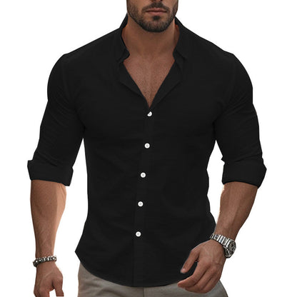 Herren Hemd Elegant Langarm Moderner Kragen