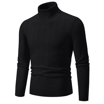 Herren Pullover Rollkragen Strick Zopfmuster