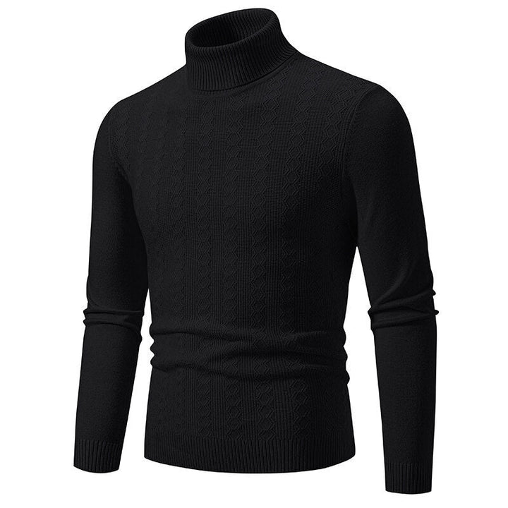 Herren Pullover Rollkragen Strick Zopfmuster
