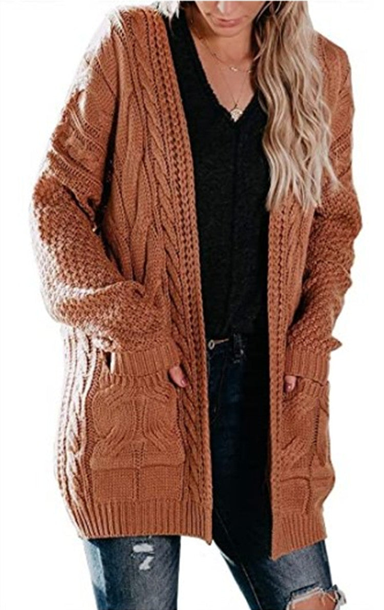 Damen Strickjacke Grobstrick Feminin Praktisch