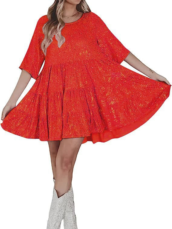Damenpartykleid Glitzer Pailletten Minikleid