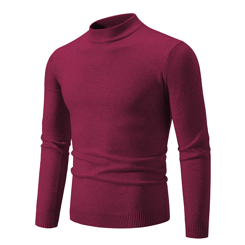 Herren Pullover Fein Strick Hochkragen Elegant