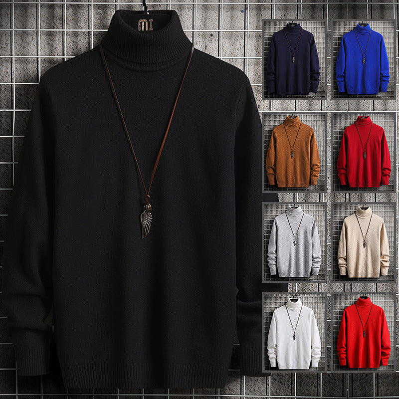 Herren Rollkragenpullover Aus Wolle Elegant Modern