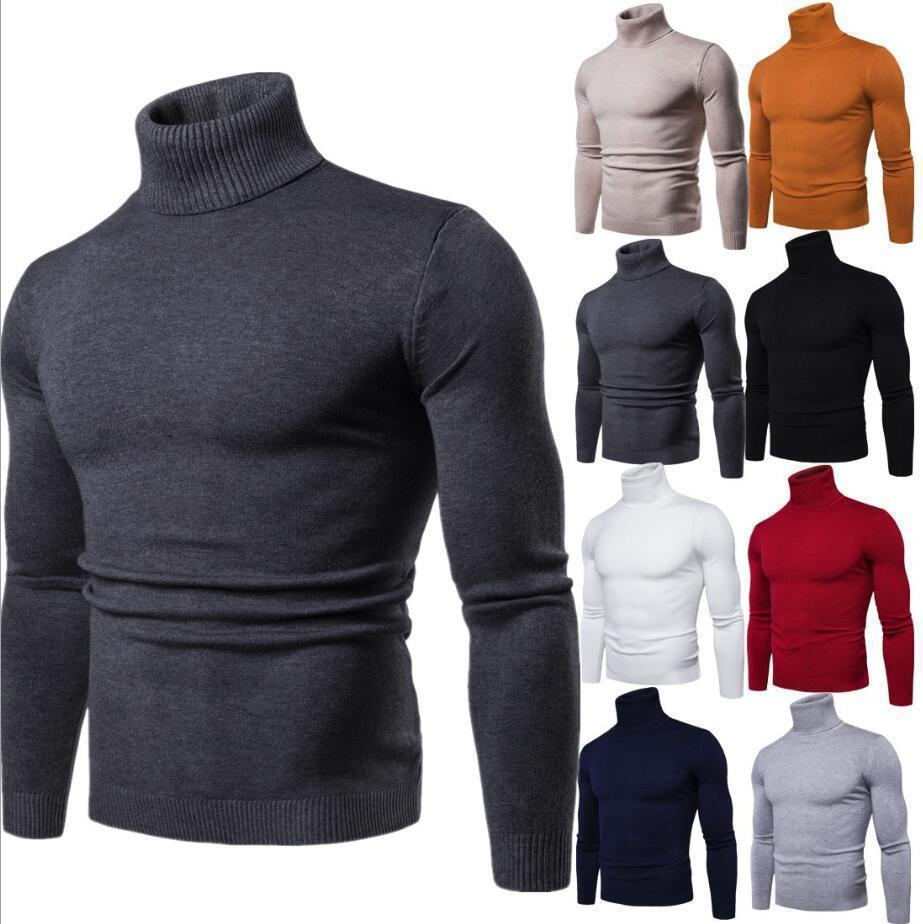 Herren Pullover Rollkragen Slim Fit Modisch - IdealeKleiden