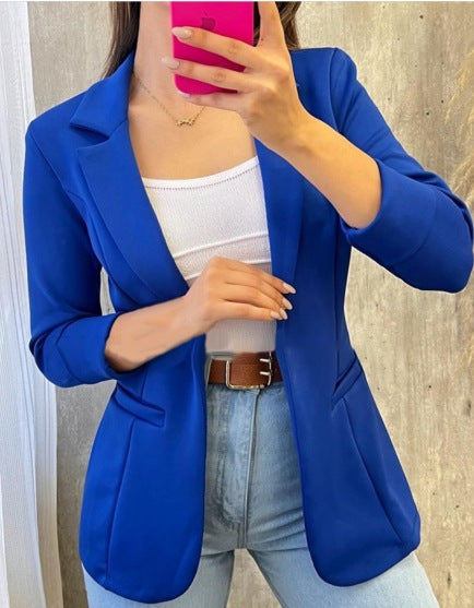 Frauen Blazer Elegant Taillierte Form Lange Ärmel