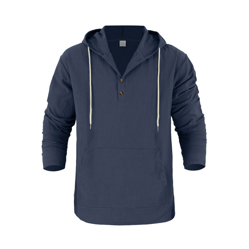 Herren Kapuzenpullover Mit Taschen Und Knöpfen