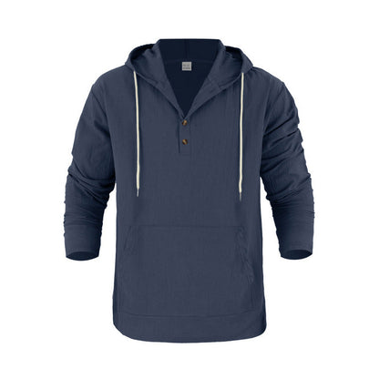 Herren Kapuzenpullover Mit Taschen Und Knöpfen