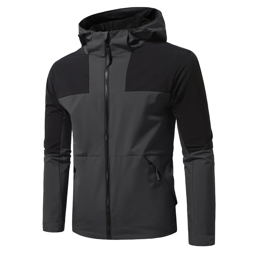 Herren Windbreaker Jacke Waterproof Mit Kapuze und Taschen