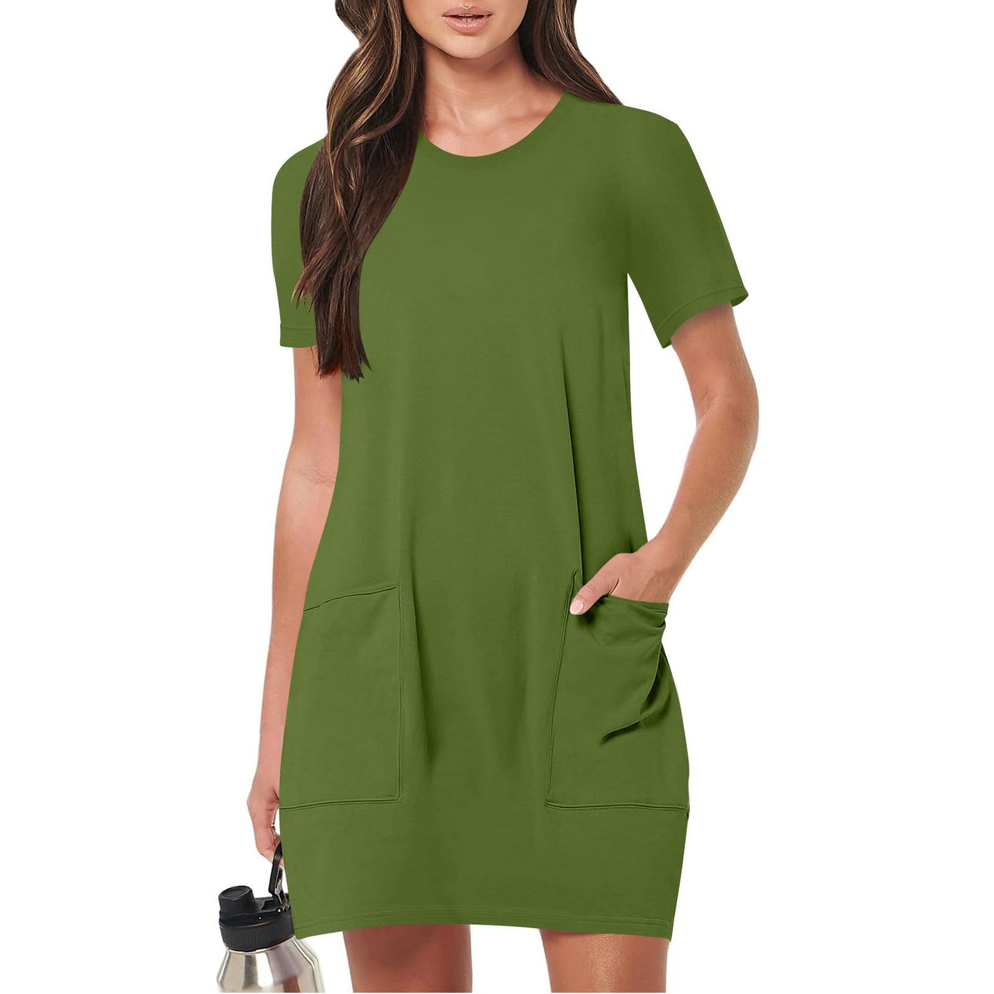 Damen Leichtes Sommerkleid mit Taschen