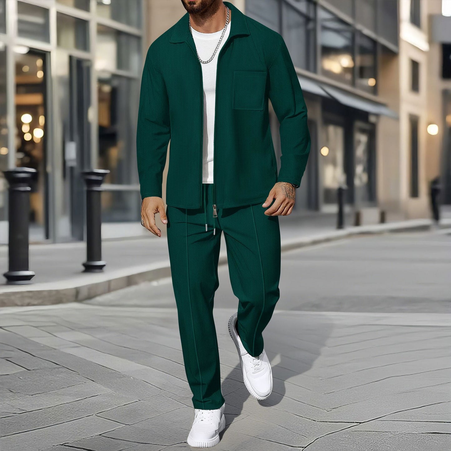 Herren Zweiteiler Lässig Elegant Slim Fit