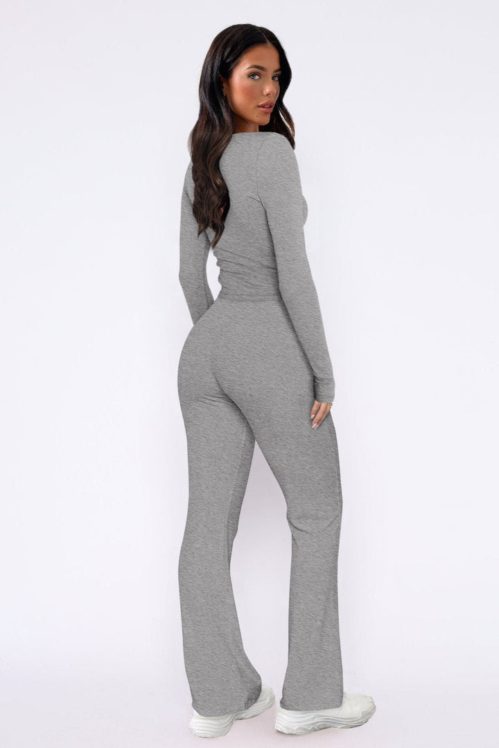 Damen Loungewear Set mit Schlaghose &amp; Oberteil - IdealeKleiden