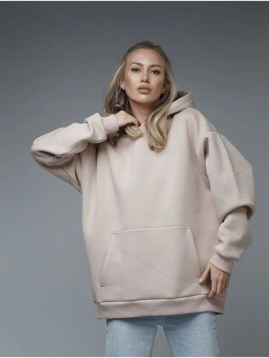 Großer Damen Hoodie Kuschelig Weich Mit Kängurutasche