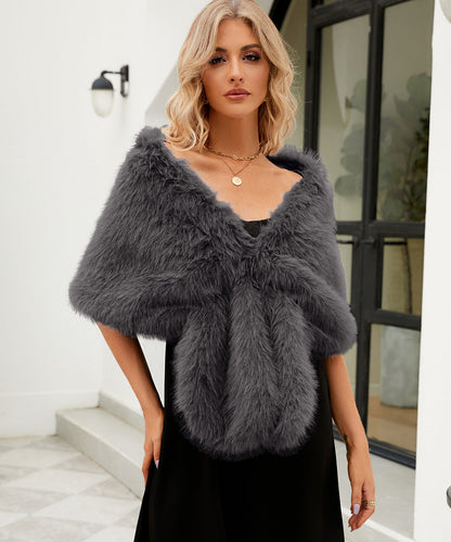 Damen Luxus Stola aus Kunstpelz Elegant