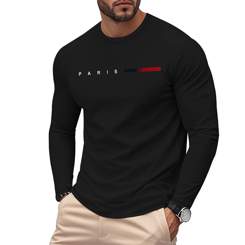 Herren T-Shirt Langarm Modern Paris Design