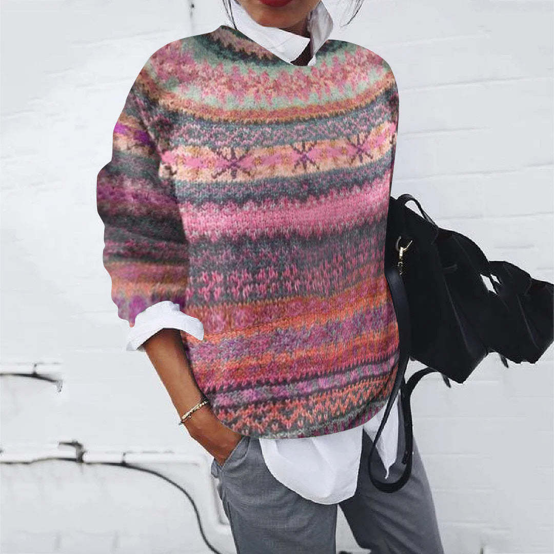 Damen Pullover Modern Strickmuster Elegantes Design - IdealeKleiden