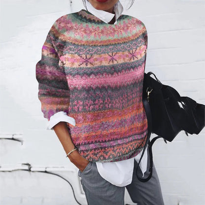 Damen Pullover Modern Strickmuster Elegantes Design - IdealeKleiden