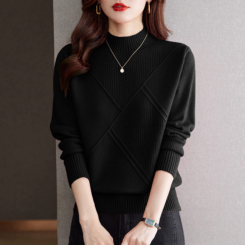 Damen Pullover Elegant Rippmuster
