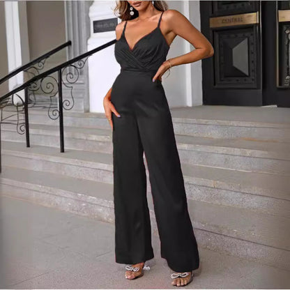 Damen Jumpsuit Elegant Schmal Schulter Schnitt
