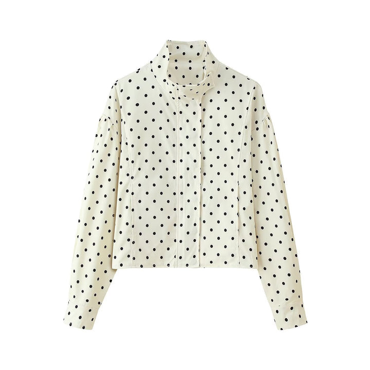 Damen Mode Blousonjacke Gepunktet Elegante - IdealeKleiden