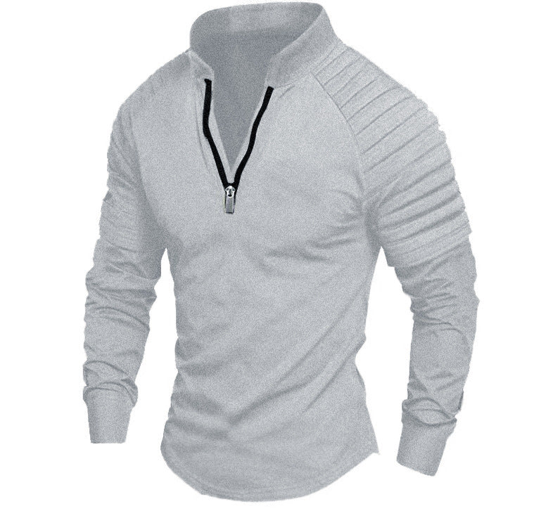 Herren Langarmshirt Sportlich Funktional Reißverschluss