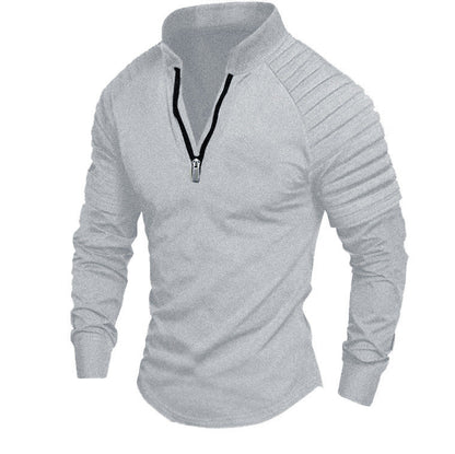 Herren Langarmshirt Sportlich Funktional Reißverschluss