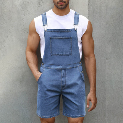 Herren Latzhose Denim Bequem Mit Taschen