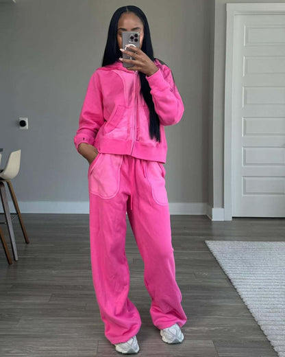 Damen Sportliche Hoodie und Jogginghose Set Bequem